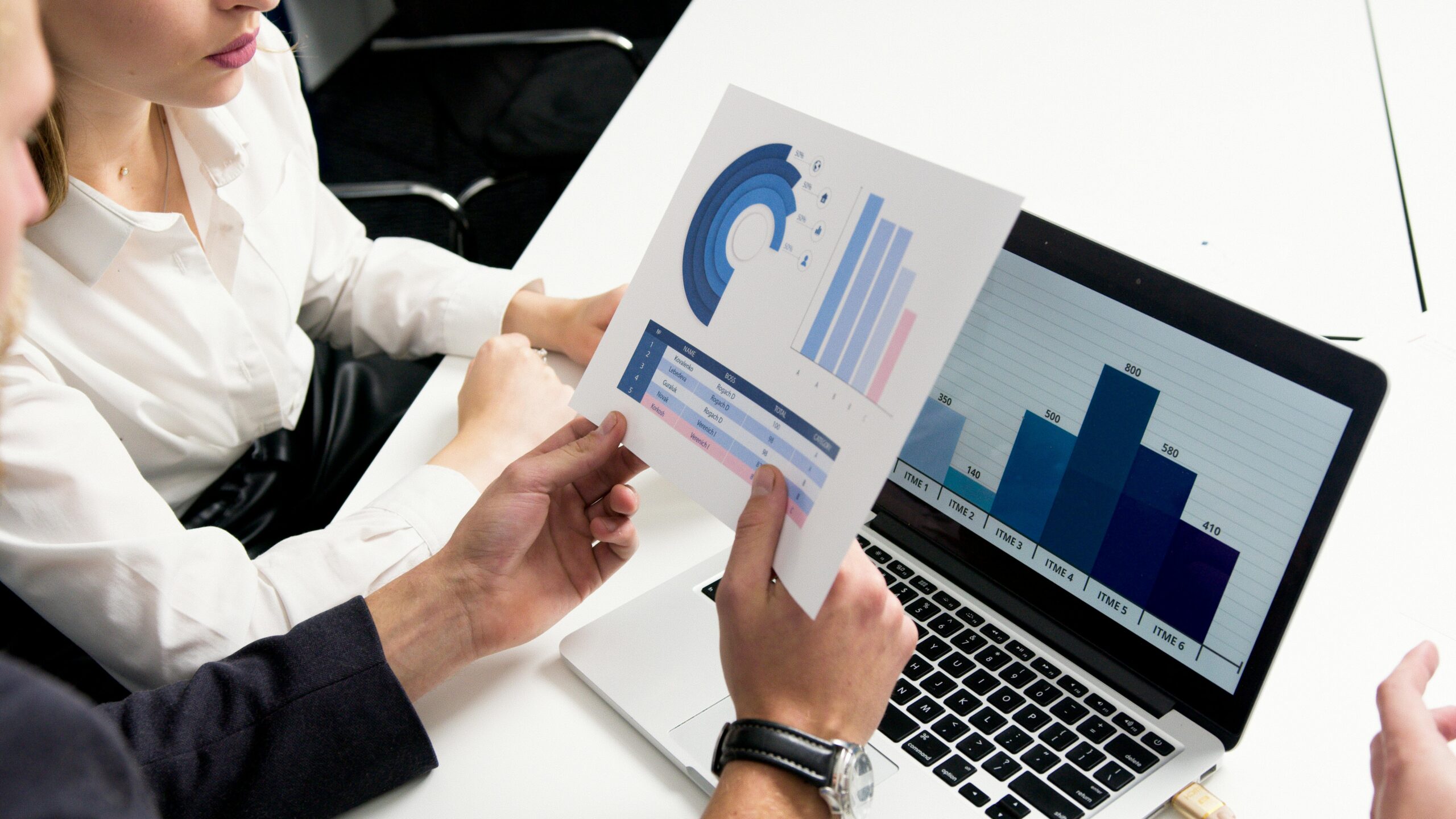 Apresentação positiva com executivos